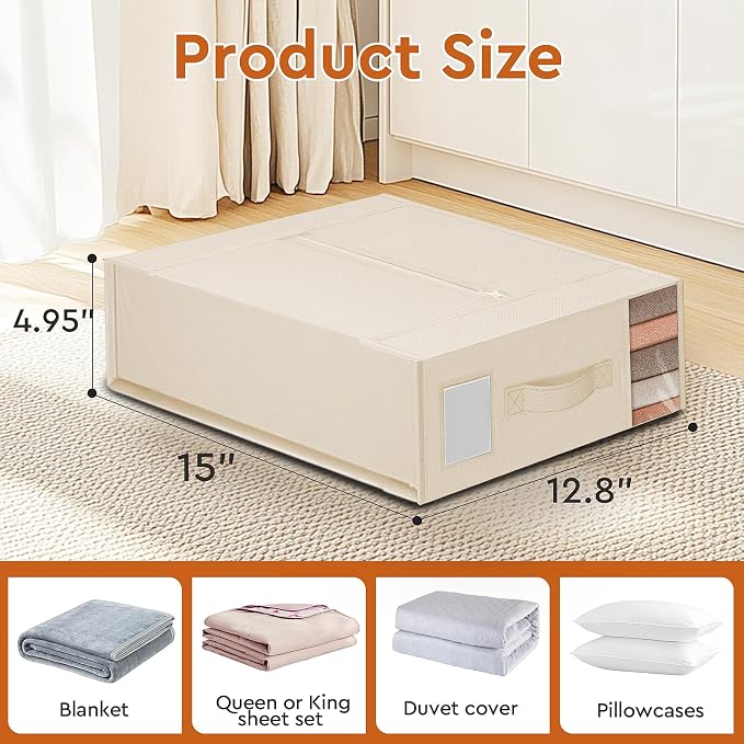8 Pack Bed Sheet Closet Organizers and Storage, Sturdy Foldable Storage - Image 2
