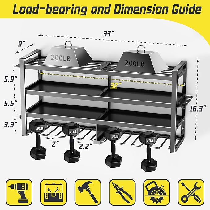 Power Tool Organizer Wall Mount, 4 Layers Heavy Duty Storage Rack - Image 5