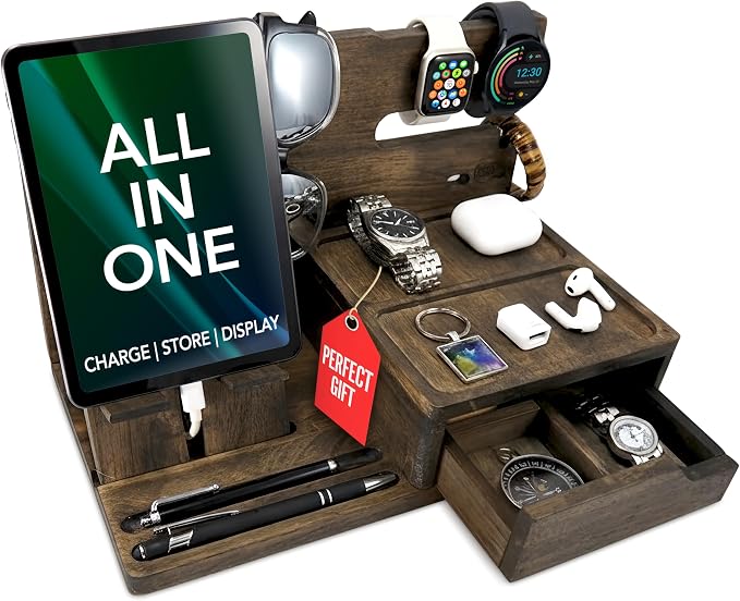 Nightstand Organizer- Bedside Docking Station by EcoLeafyDot