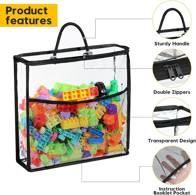 10 PCS Clear Zippered Toy Storage Bags - Image 4