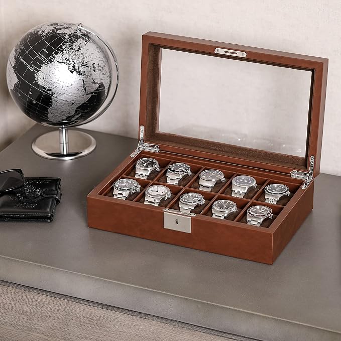 ROTHWELL 10 Slot Leather Watch Box - Image 9
