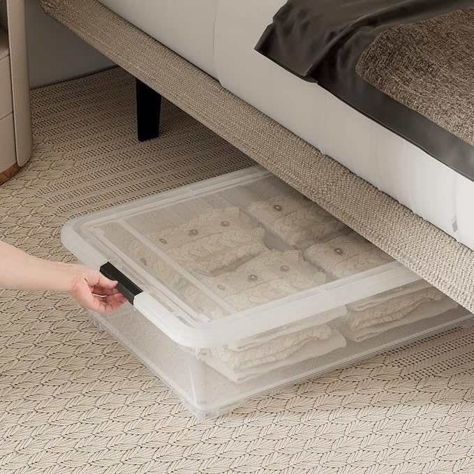 3 Packs 50 QT Plastic Under Bed Storage Bins - Image 4