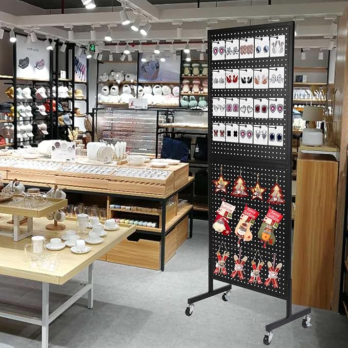 Eastern Tree Metal Pegboard Display Stand 2'x 5'with 30 Hooks, Pegboard Panels - Image 3
