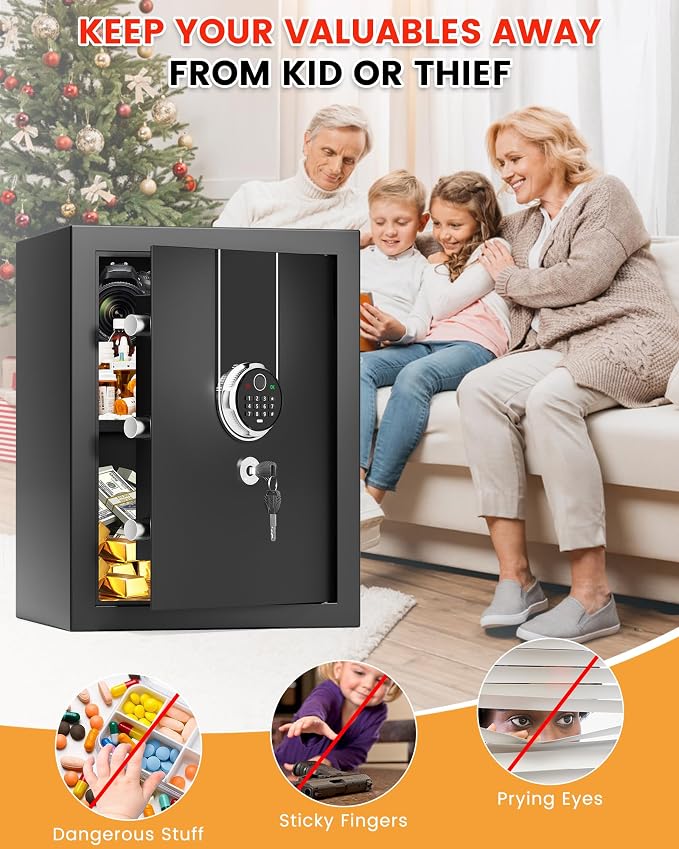 1.3 Cuft Biometric Safe Box, Fire Proof Safe - Image 8