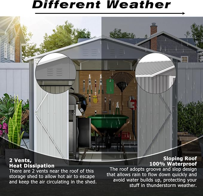 8x12 FT Outdoor Storage Shed - Image 5