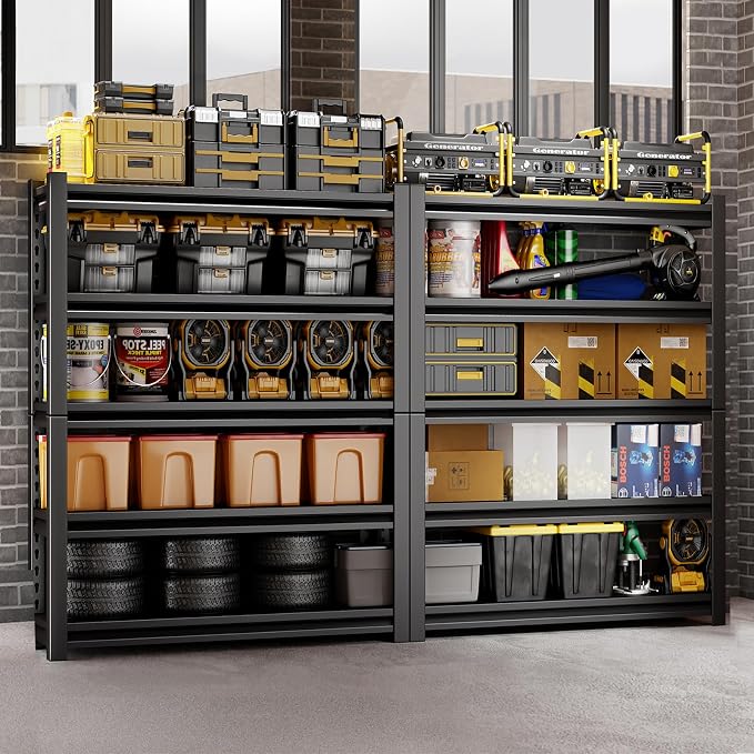 Dyoung 72" H Garage Storage Shelves Adjustable 5 Tier Metal Shelves Heavy Duty - Image 2