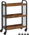 VASAGLE 3-Tier Narrow Storage Cart, Rolling Cart by VASAGLEbySONGMICSHOME