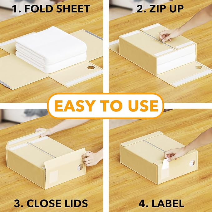 SpaceAid 10 Pack Bed Sheet Organizers and Storage, Foldable Sheet Organizer - Image 3