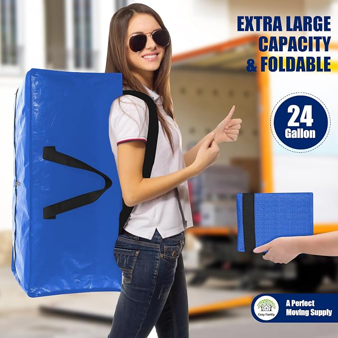 Cosy Family 8 Pack Heavy Duty Extra Large Moving Bags - Image 7