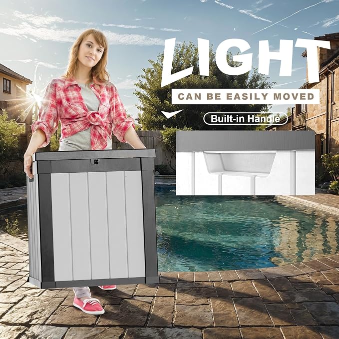 50 Gallon Resin Deck Box, Lockable Outdoor Storage Box - Image 6