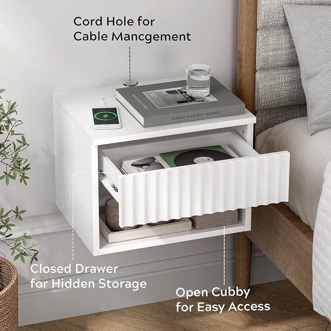 Fluted Floating Nightstand Set of 2 - Image 3