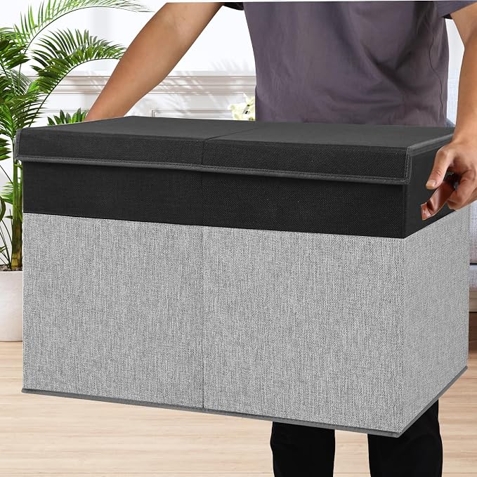 Large Toy Storage Box with Lid, Sturdy Toys Storage Chest Bin Organizer Basket - Image 6