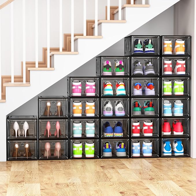 10 Pack Shoe Organizer, Stackable Shoe Box - Image 2