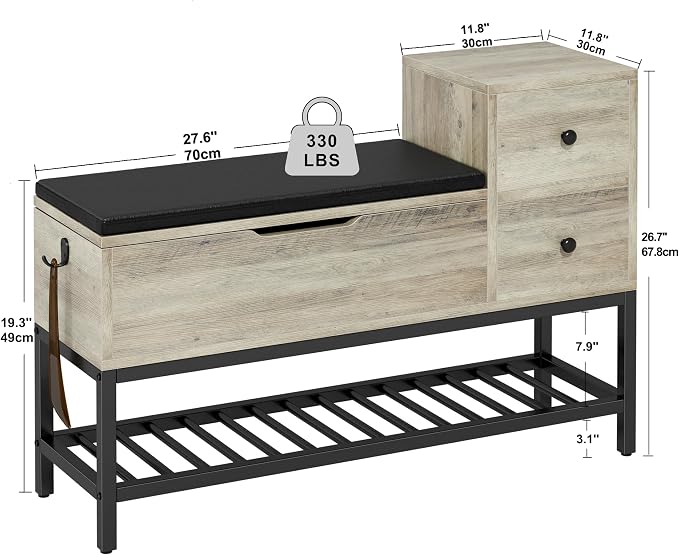 IRONCK Entryway Bench, Shoe Storage Bench - Image 3