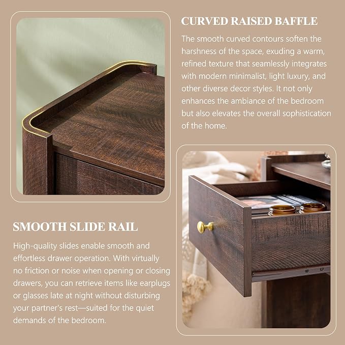 23.6" Tall Modern Nightstand - Image 4