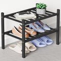 Smiry Bamboo Shoe Rack for Closet, 2 Tier Small Wooden Stackable Shoe Organizer by Smiry