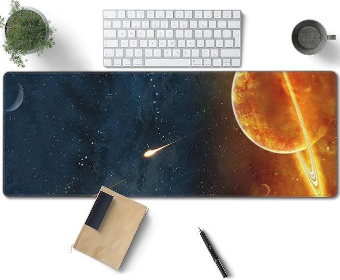 Cosmic Planet Comet Large Mouse Pad, Gaming Desk Mat, XL Keyboard Desk Pad Mat by Unknown