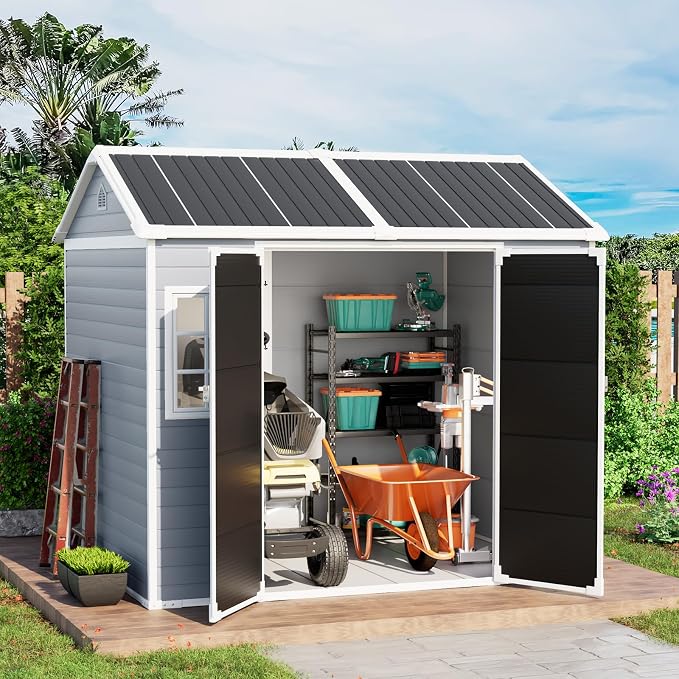 6x8 FT Plastic Storage Sheds Outdoor - Image 2