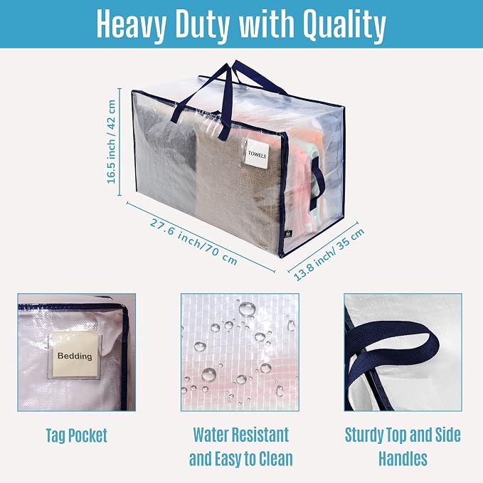 VENO 10 Pack Moving Bags and Large Christmas Decoration Storage Bins - Image 4
