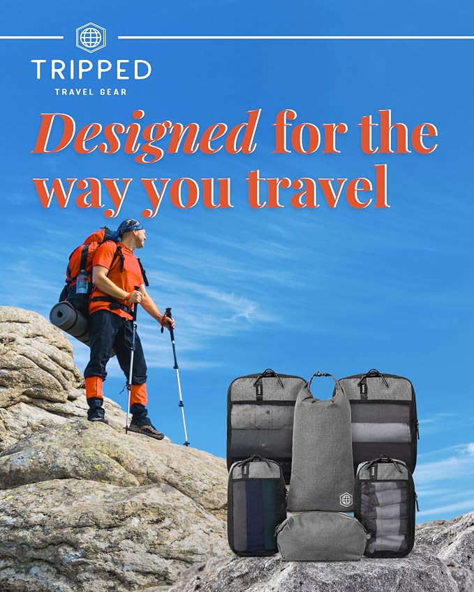 Compression Packing Cubes for Travel by TRIPPED – 6-Piece Premium Set - Image 2