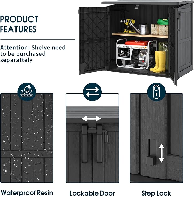 Outdoor Storage Shed 36 Cu. Ft. Resin Garden Horizontal Storage Extra Large - Image 4