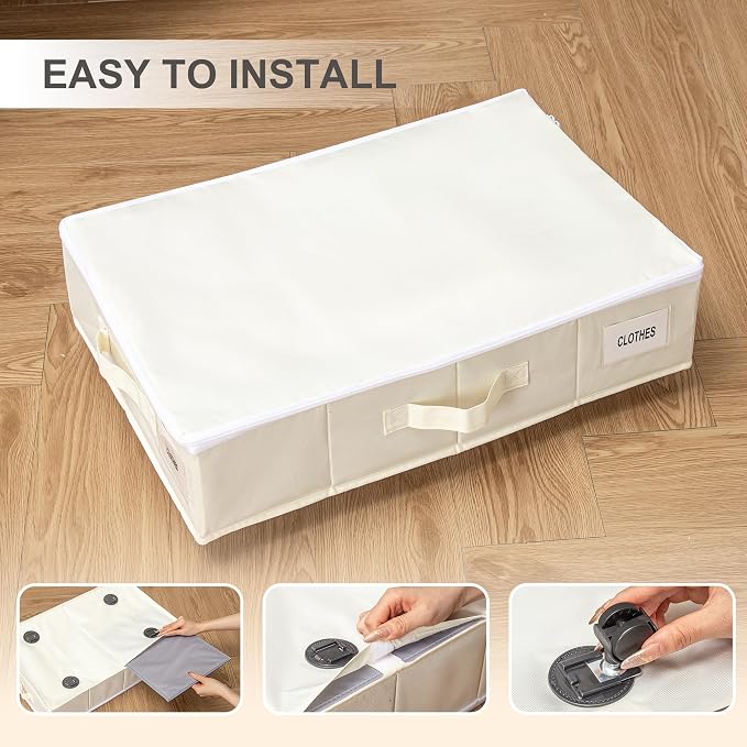 Under Bed Storage with Wheels, 2 Pack Under Bed Storage Containers with Label - Image 8