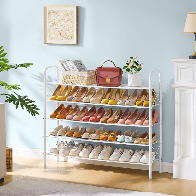 Hoctieon 5 Tier Shoe Rack for Closet, Durable Mesh Style Shoe Rack, Entryway - Image 2