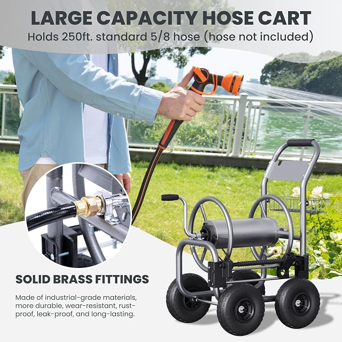 Giraffe Tools Garden Hose Reel Cart, Cart - Image 8