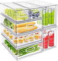 Eanpet 7Pack Clear Fridge Drawer Organizer Pull out Bins Stackable Refrigerator by Eanpet