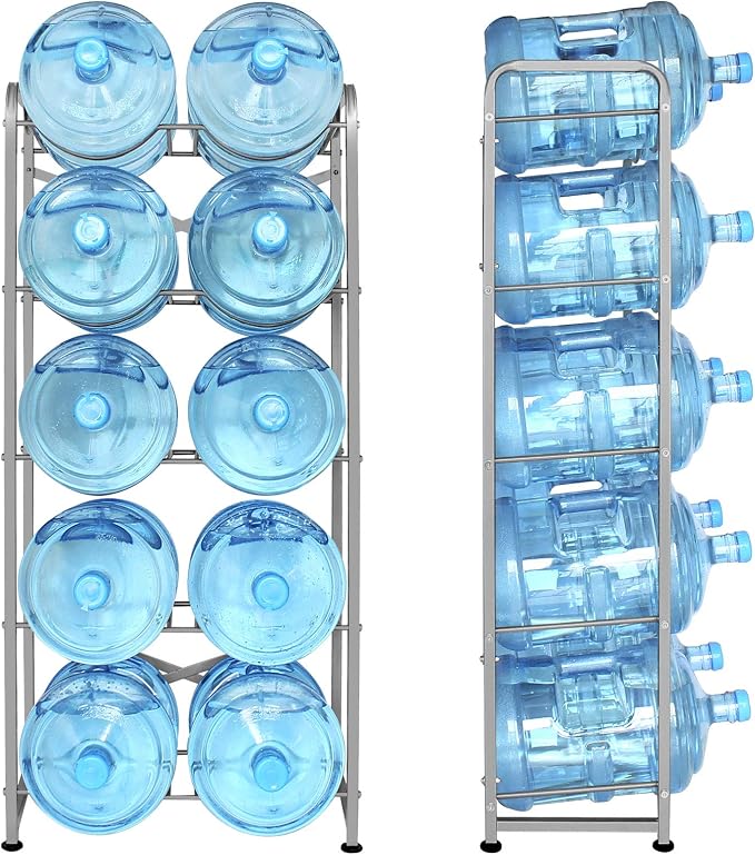 5 Gallon Water Bottle Holder for 10 Bottles, 5 Tiers Heavy-Duty Water Cooler - Image 3
