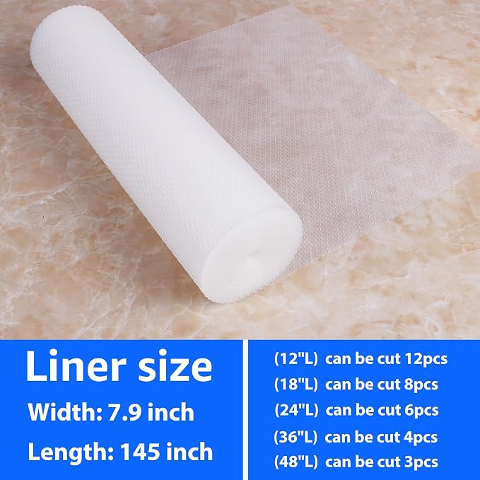 PABUSIOR 8" Clear Cabinet Drawer Liner: Waterproof Non-Adhesive Kitchen Shelf - Image 9
