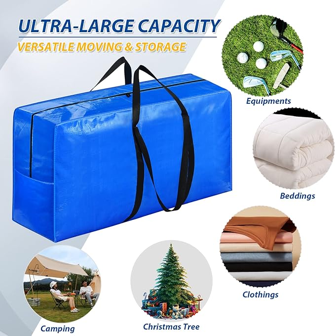 194 Gallon Extra Large Storage Bags, Zippered Outdoor Cushion Furniture Storage - Image 5