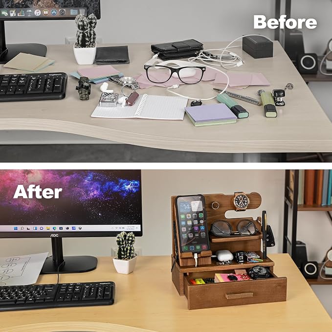 TESLYAR Wood Phone Docking Station - Image 3
