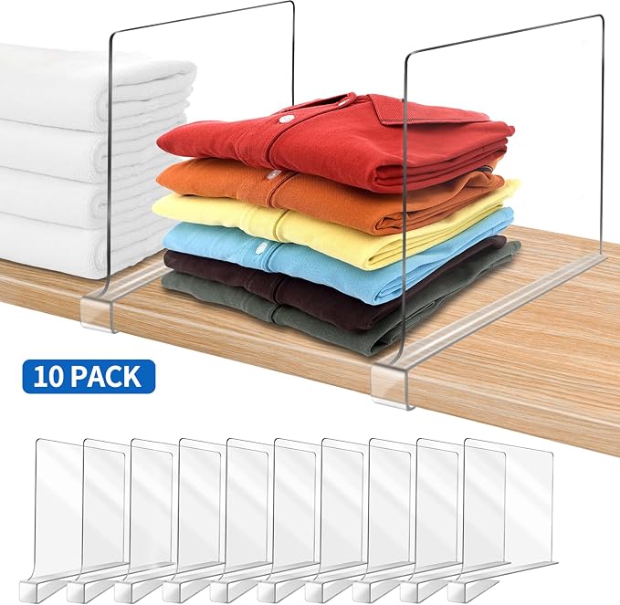 12 Inches Tall Shelf Dividers for Closet Organization and Storage, 10 Pack - Image 9