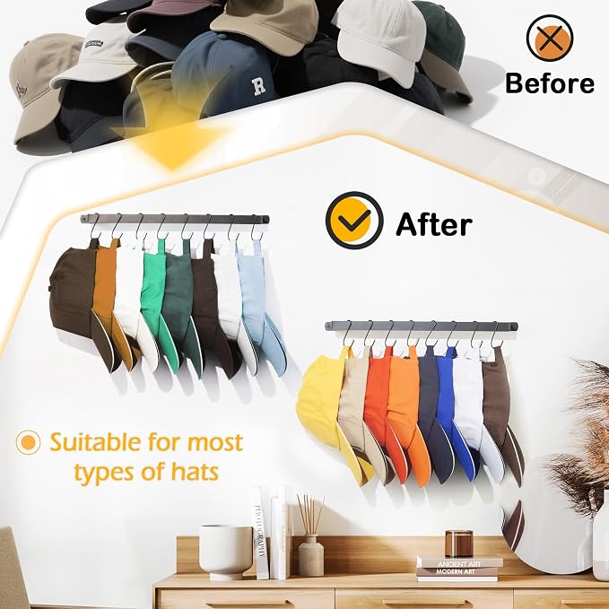 Hat Organizer Closet Organization Wall: 17 Inch Hat Holder - Image 7