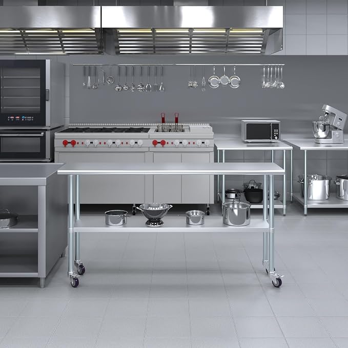 AmGood 72" Long x 18" Deep Stainless Steel Table - Image 5