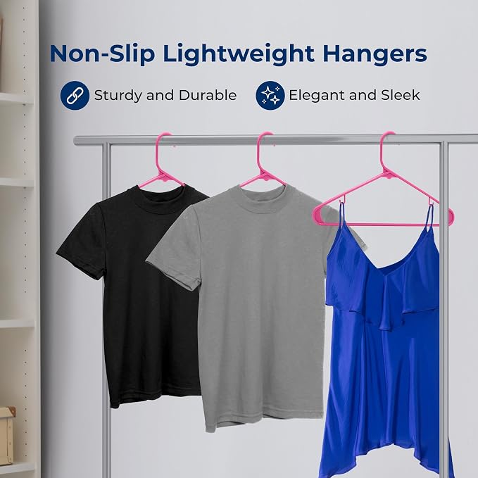 SereneLife 150 Pack Plastic Hangers, Space-Saving Closet Organizers, Durable - Image 4