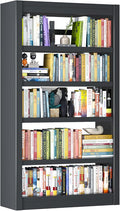 Book Shelf, 5-Tier Sturdy Bookcase, Adjustable Bookshelf, Large Capacity per by LyAosdFu