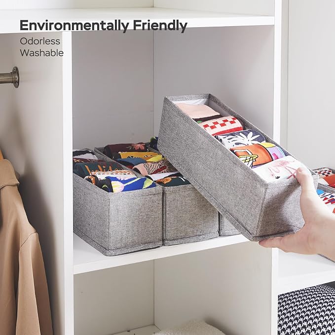 MURRI&MURRDI Mini Foldable Clothes Drawer Organizer 6 Pcs, Narrow Fabric Drawer - Image 6