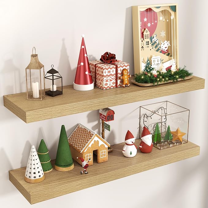 Floating Shelves for Wall, Engineered Wood Wall Shelves by Venusmiles