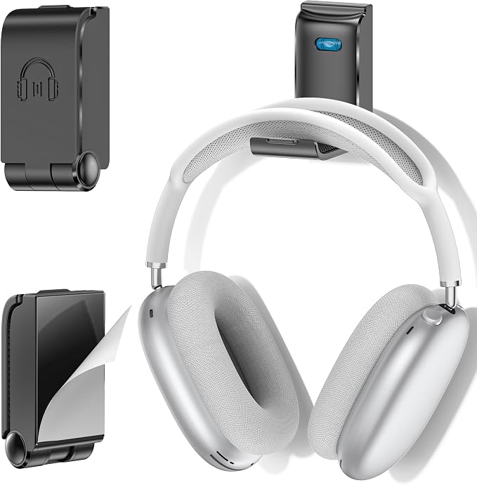 Headphone Stand Wall Mount, Gaming Headset Wall Shelf & Desk Holder, Hook Hanger by KOSKER