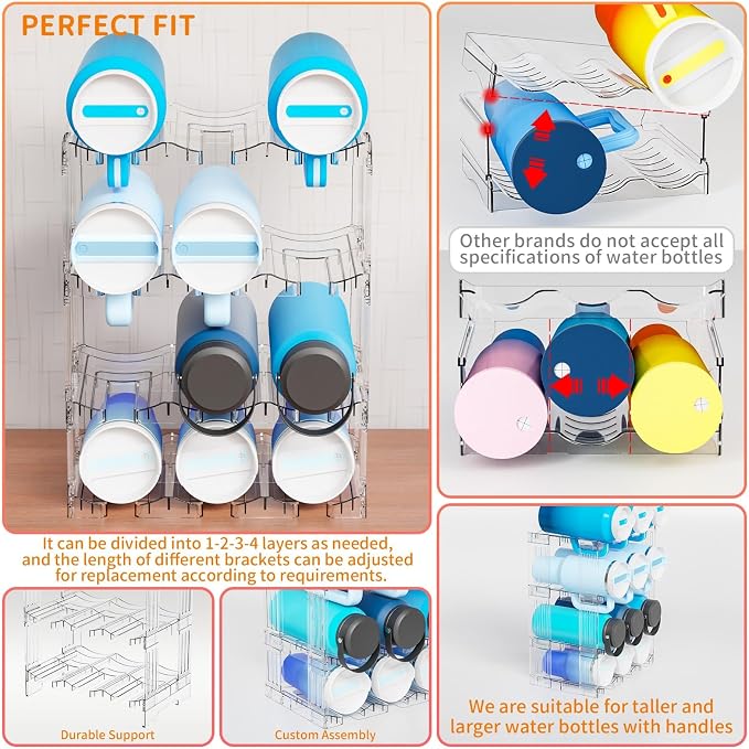 Yieach Stackable Water Bottle Organizer - Image 5