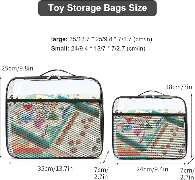 4 Pack Clear PVC Waterproof Toy Storage Bags - Image 2