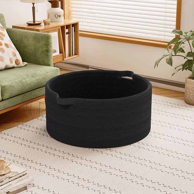 125L Extra Large Blanket Basket, Jumbo Laundry Woven Baskets Decorative Home - Image 2