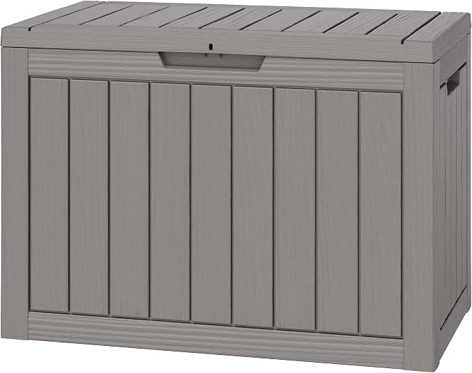Outdoor Storage Box, Weather-Resistant Resin Deck Box by LHBGO