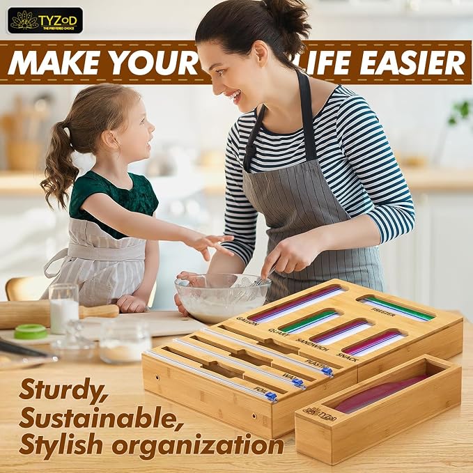 9-in-1 Bamboo Storage Bag Organizer - Image 6