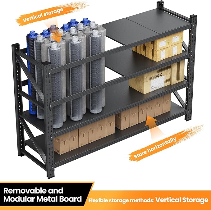 60"W Metal Shelving Units, 5000LBS Garage Shelving Heavy Duty, 4 Tier Tall - Image 4