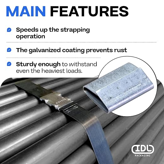 IDL Packaging Closed Seals for 1/2" Strap Width Steel Strapping - Image 4