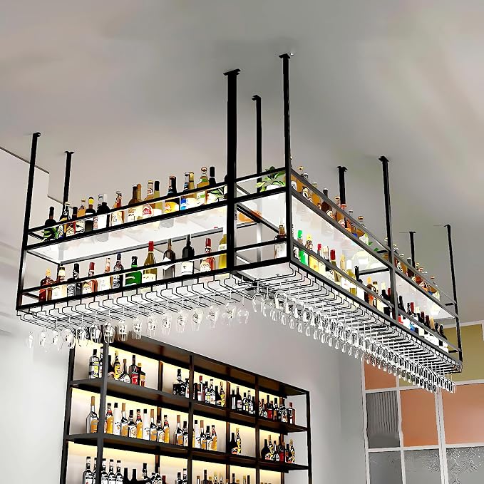 31.4IN Acrylic Ceiling Wine Glass Rack - Image 6
