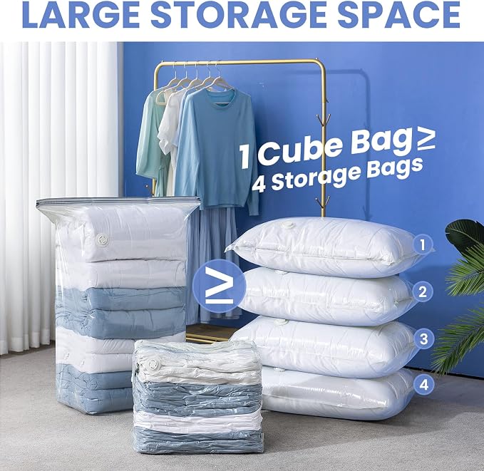 6 Pack Vacuum Storage Bags, Jumbo Cube 31x40x15 Inch, Extra Large Vacuum Seal - Image 2